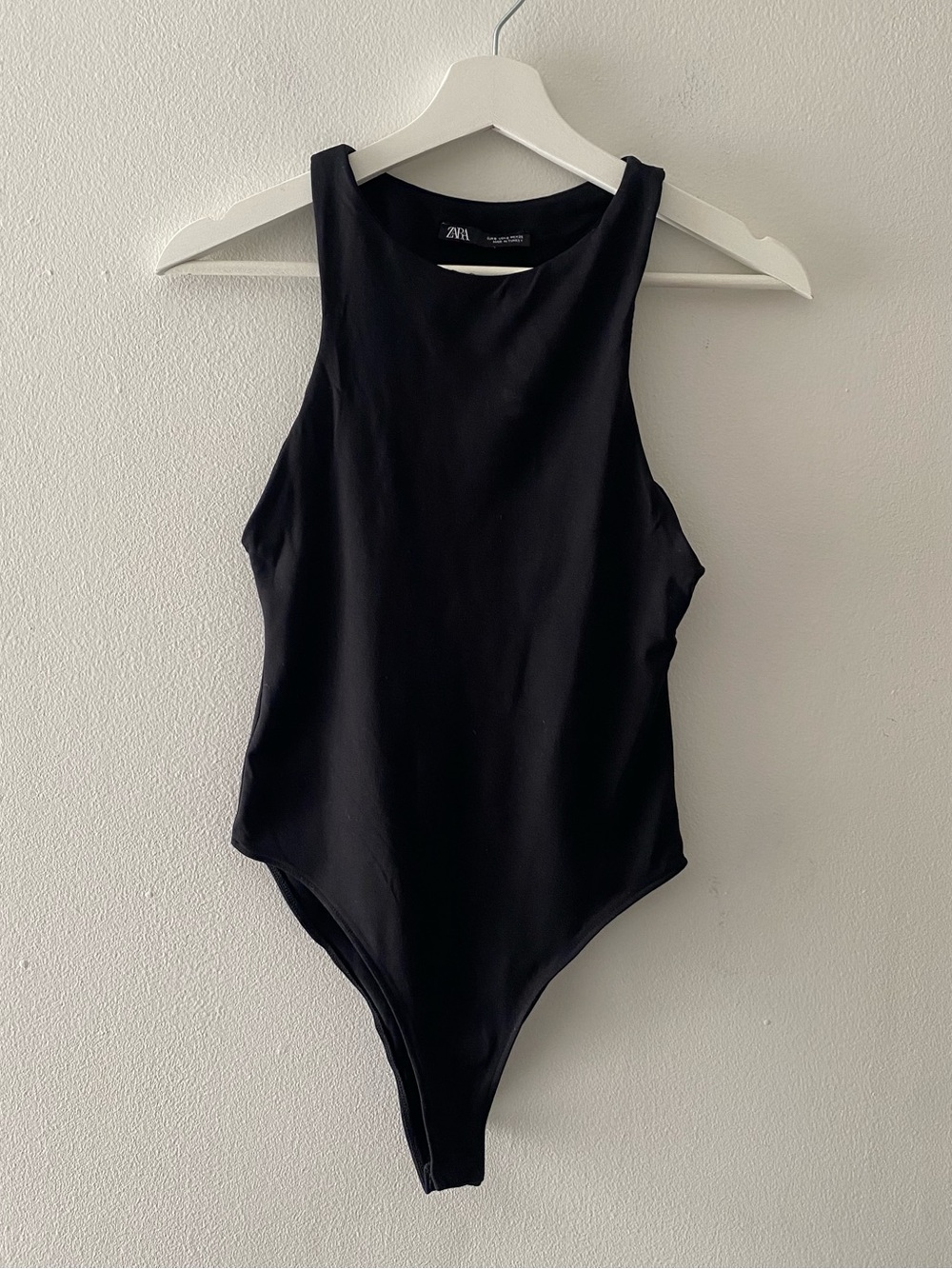 Zara Women’s Black Sleeveless One-Piece Bodysuit - Classic Tank Style
